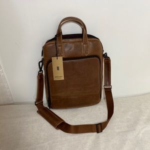 Matt and Nat Cognac Moto Laptop Bag vegan leather . NWT